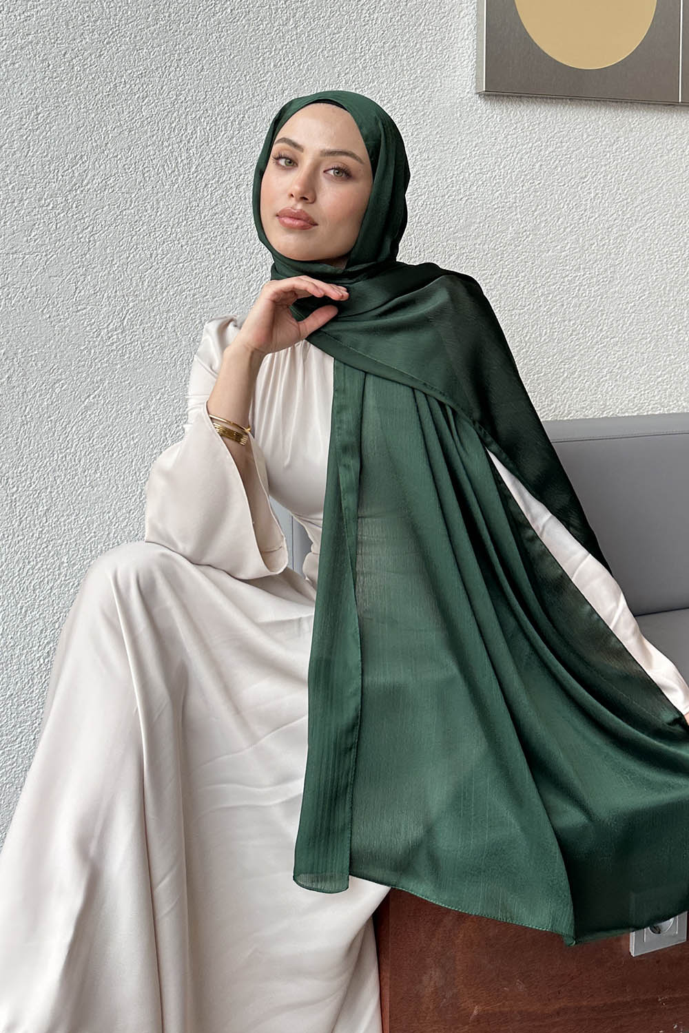 Lamelif Janjan Şal Zümrüt Yeşili