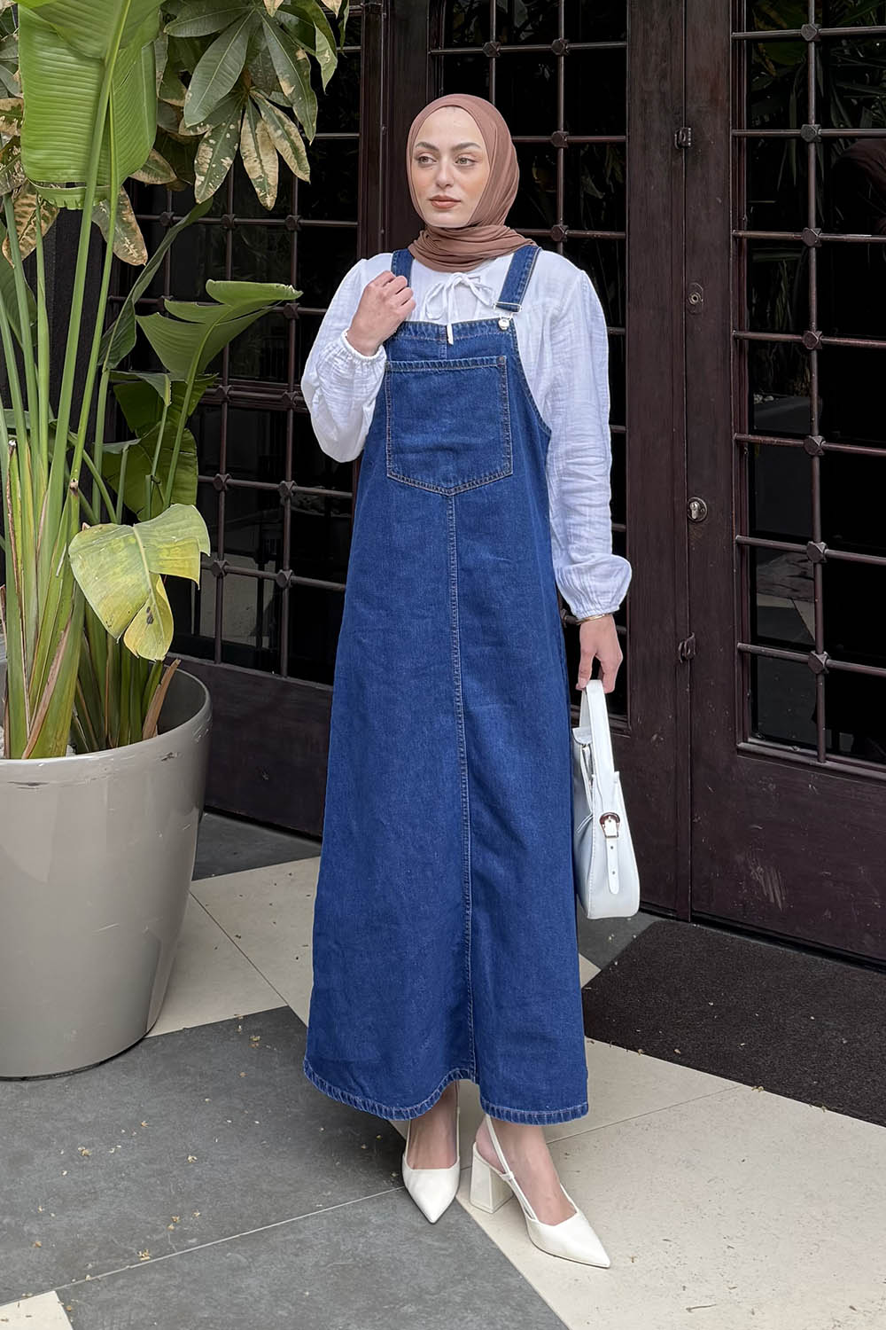 Dark Blue Normal Neck Denim Dresess