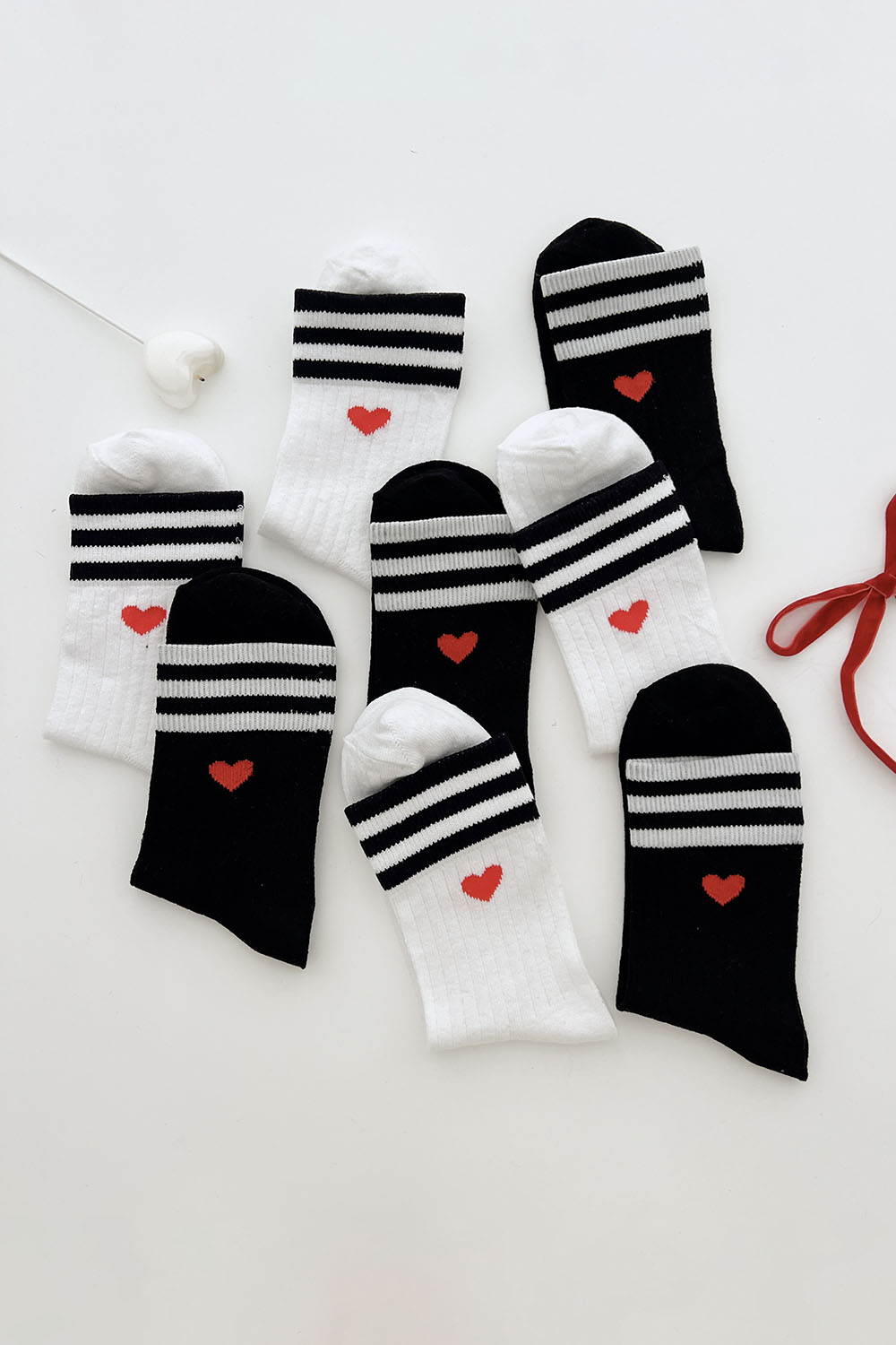 Lamelif 4lü Fitilli Kalpli Kolej Çorap