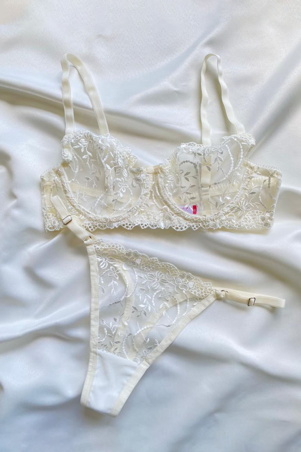 Lamelif Brode Tül Dantelli Nakışlı Takım