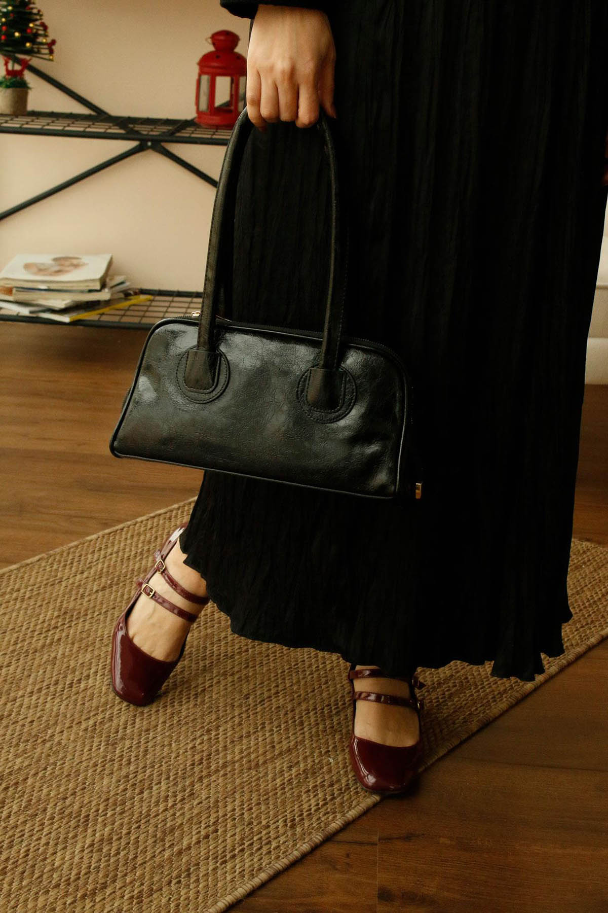 Lamelif Henna Pinterest Model Kadın Omuz Çantası Siyah