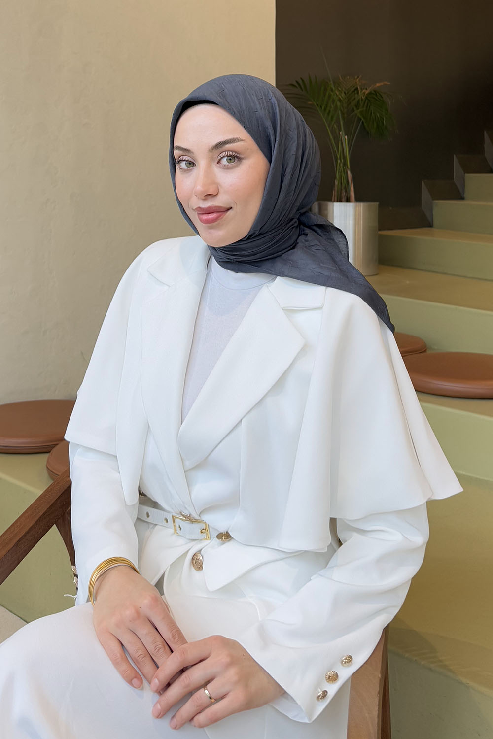 Lamelif Bambu Eşarp Antrasit