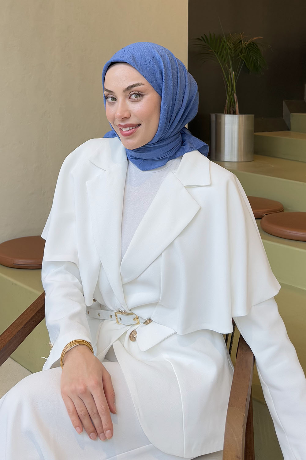 Lamelif Bambu Eşarp Kot Mavisi