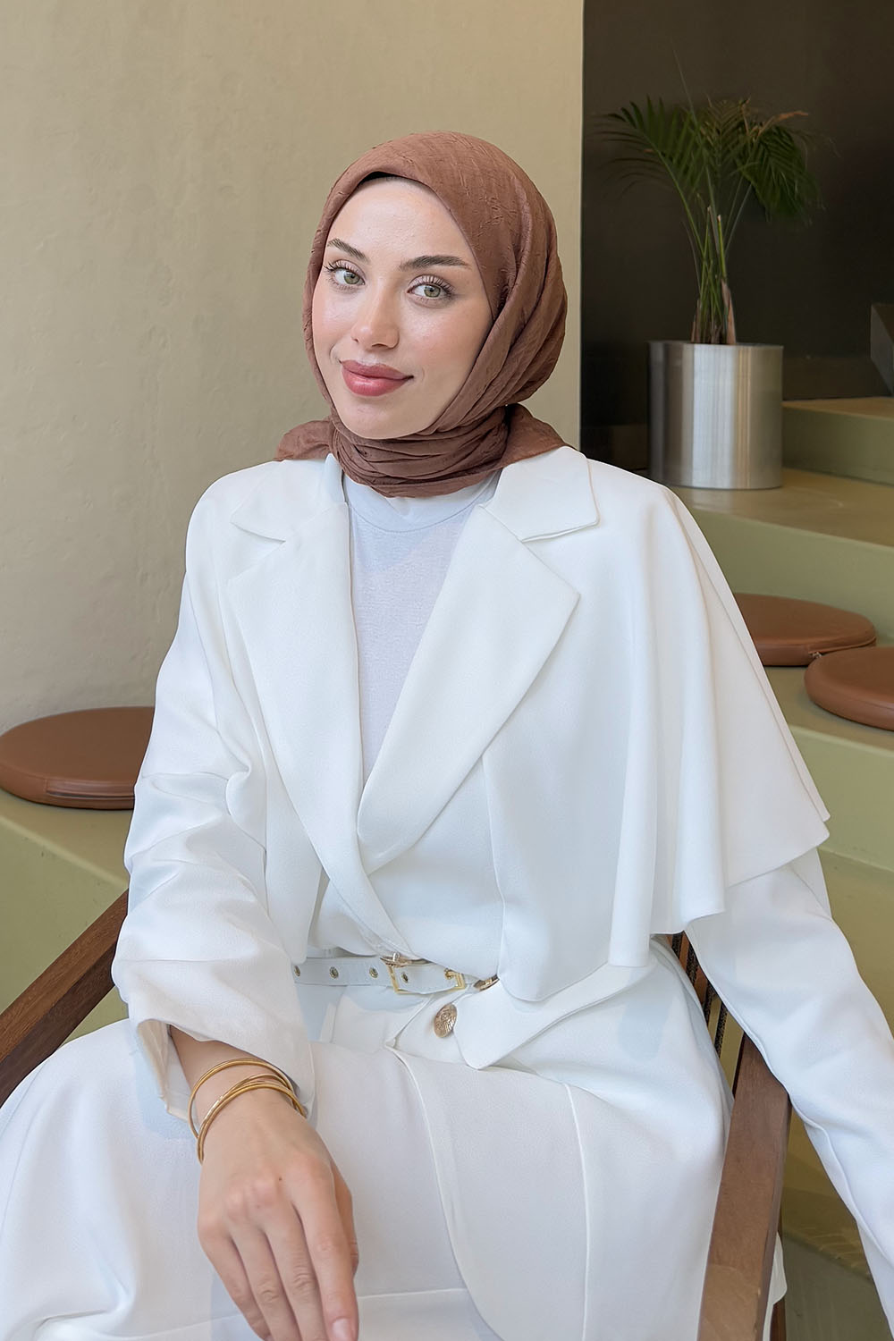 Lamelif Bambu Eşarp Sütlü Kahve