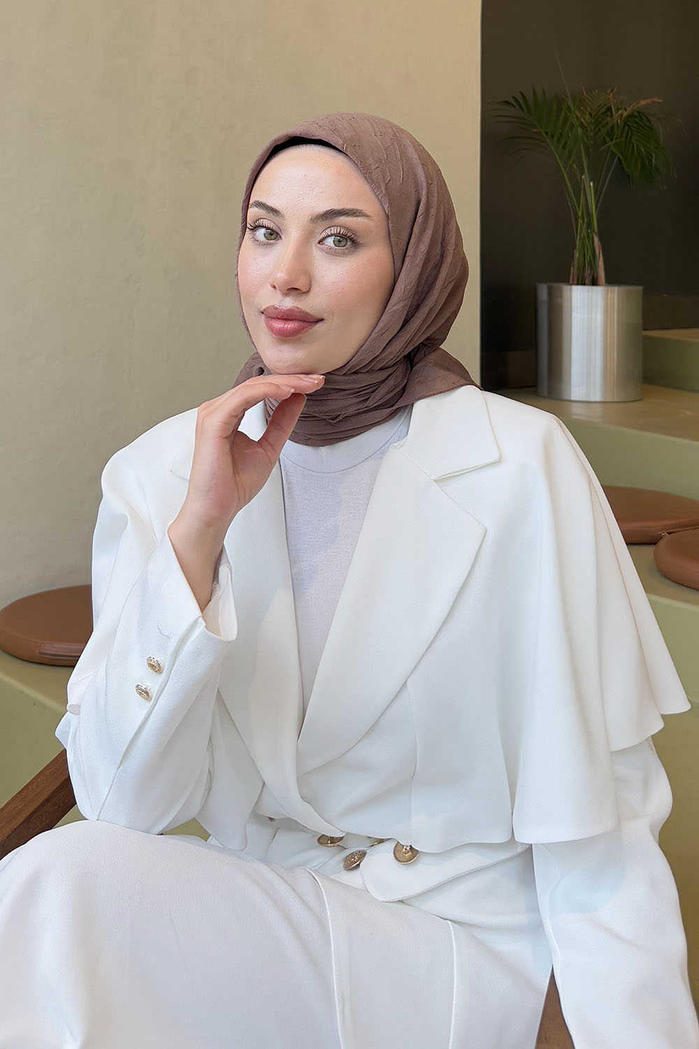 Lamelif Bambu Eşarp Tozlu Kahve