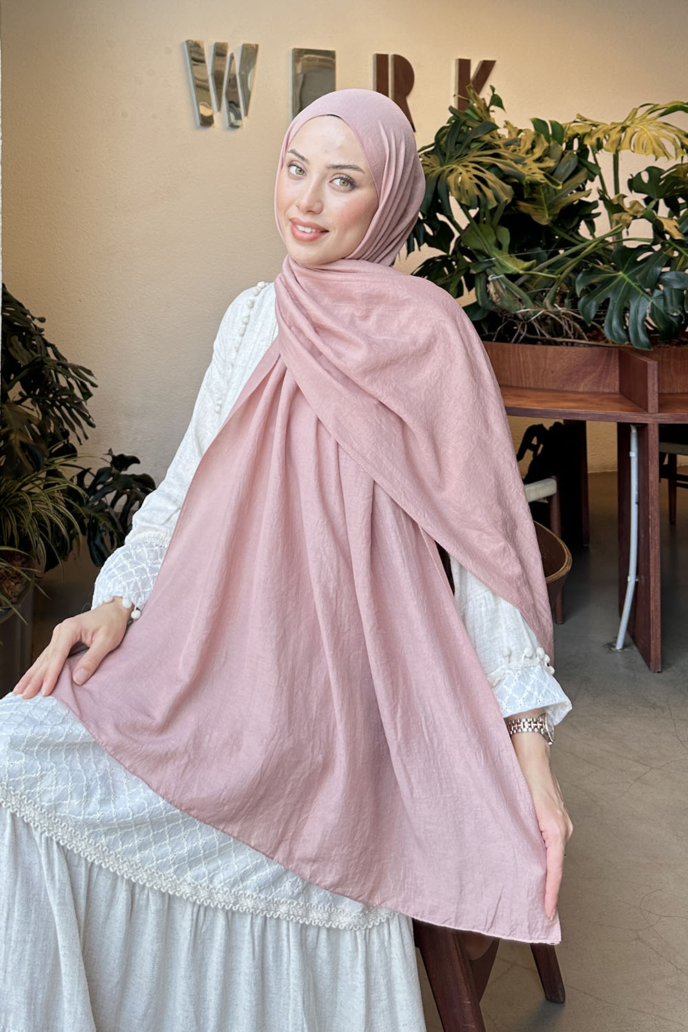 Lamelif Comfort Pamuk Şal Pudra