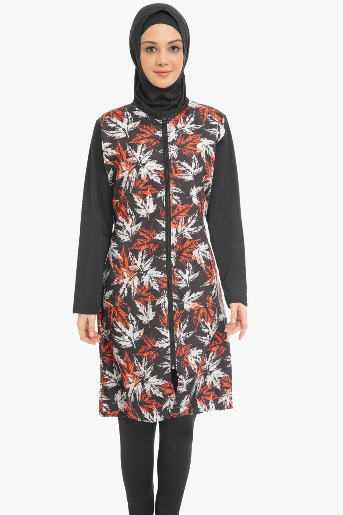 Lamelif Haşama Tesettür Mayo Hijap Kiremit - Gri