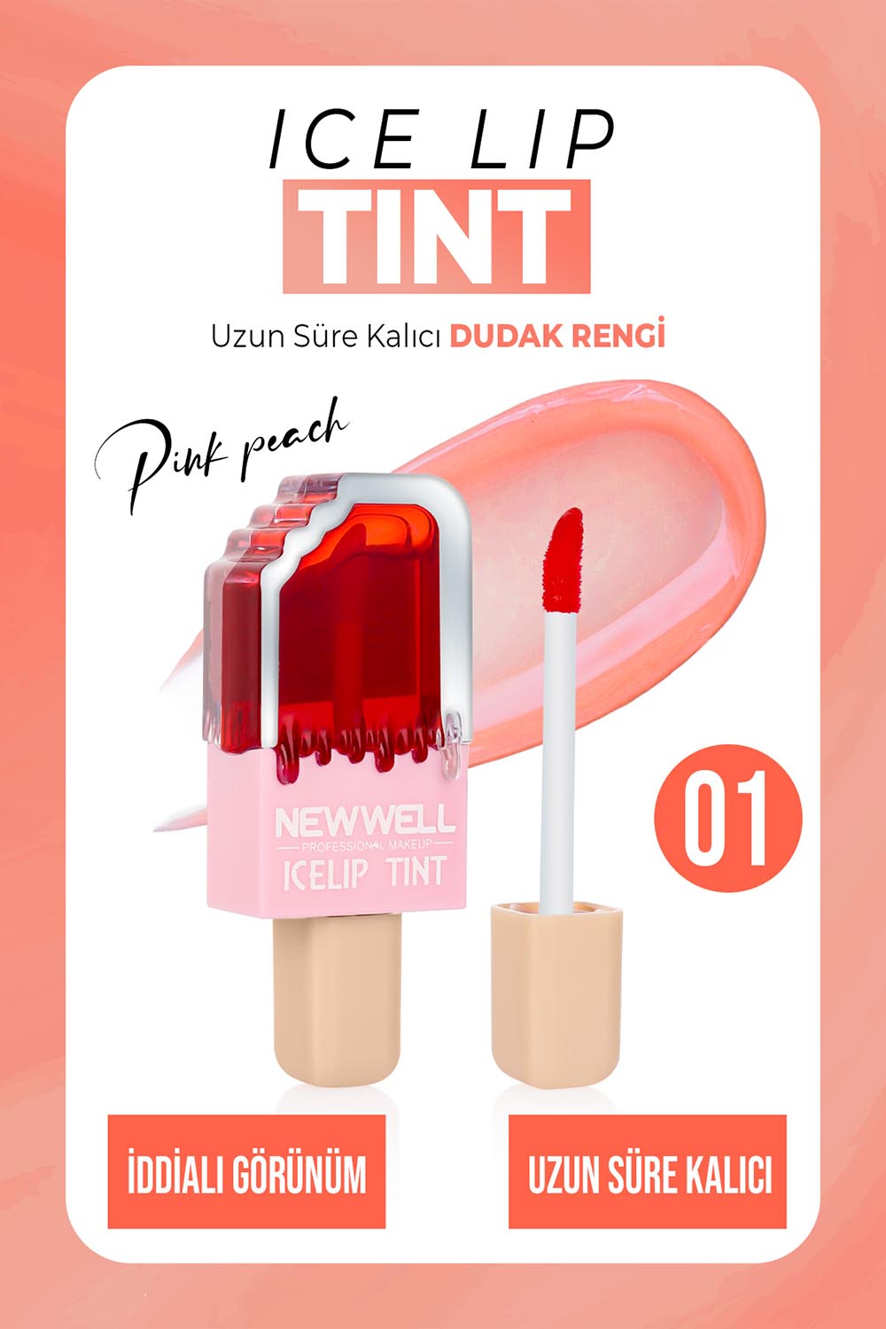 Lamelif Newwell Ice Lip Tint Pink Peach
