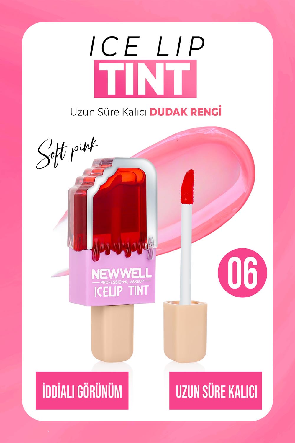 Lamelif Newwell Ice Lip Tint Soft Pink