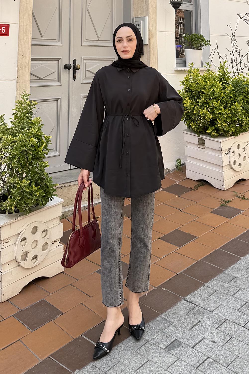 Black Shirt Collar Long Arm Cupra Shirt