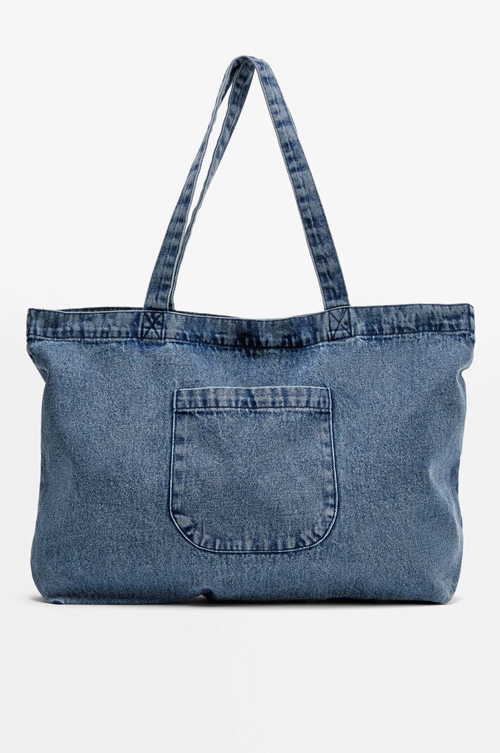 Lamelif Büyük Denim Tote Çanta Kot Mavisi
