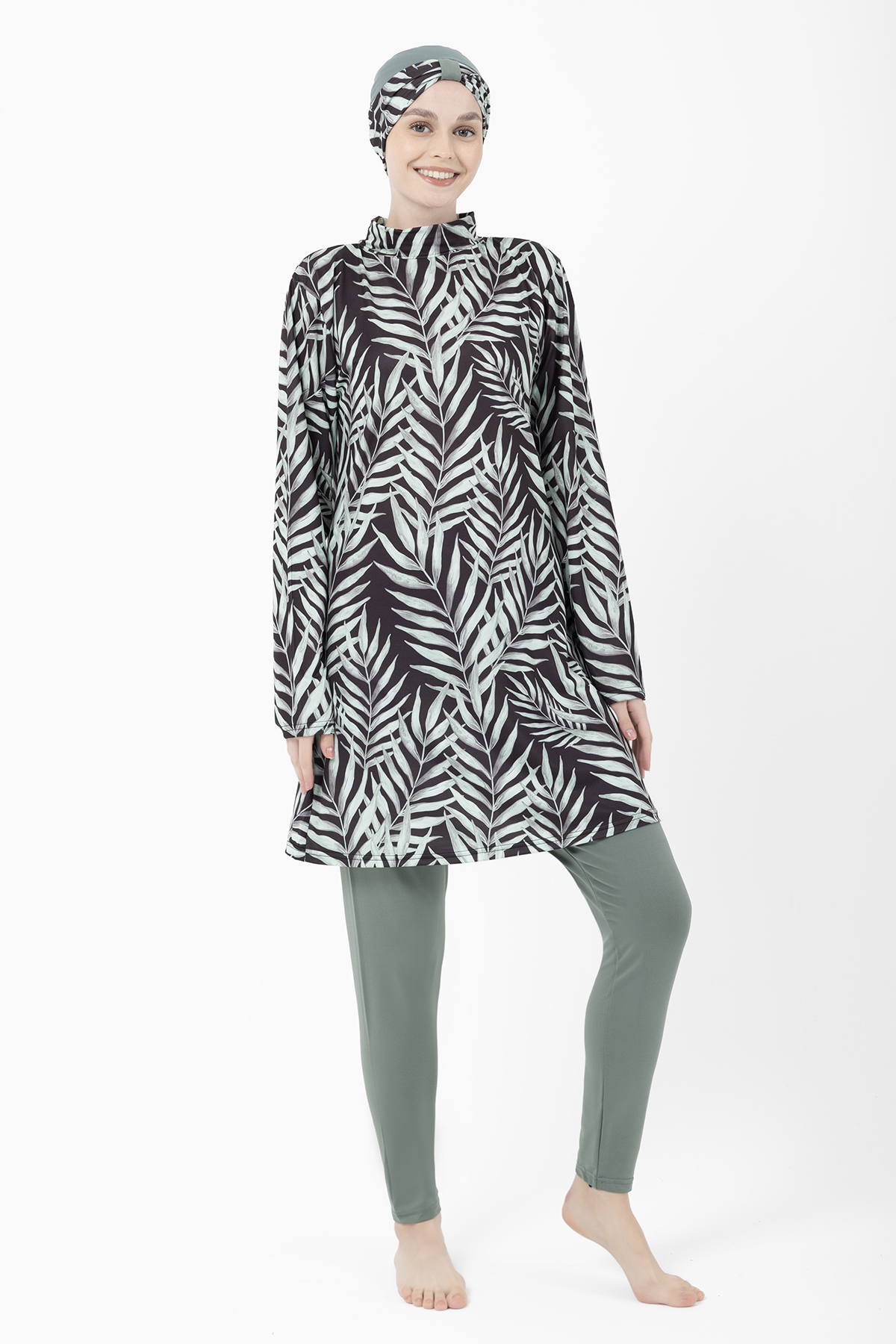 Plum Green Polyester Hasema