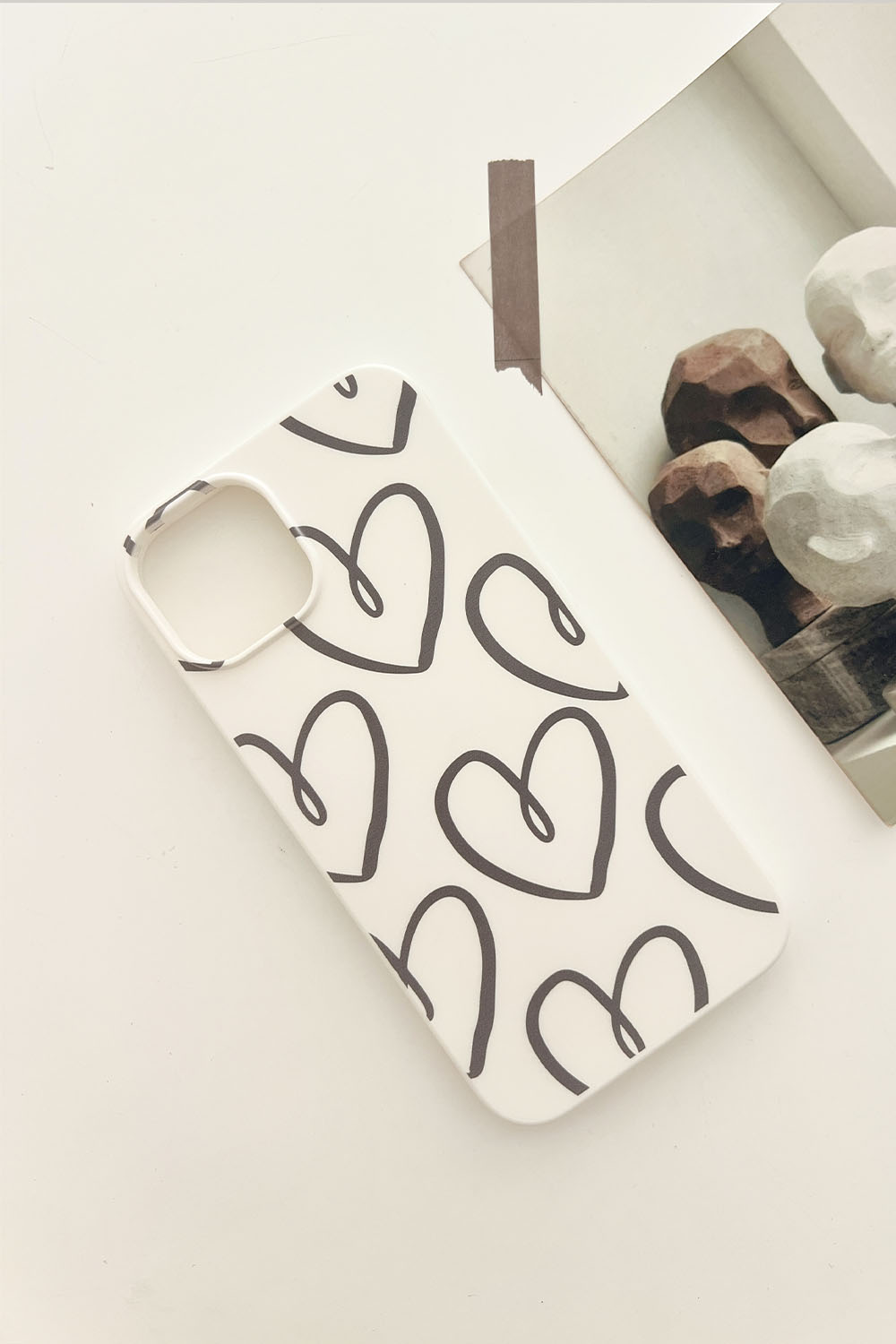 Lamelif  ıPhone 13-14 Kalp Baskılı Telefon Kılıfı