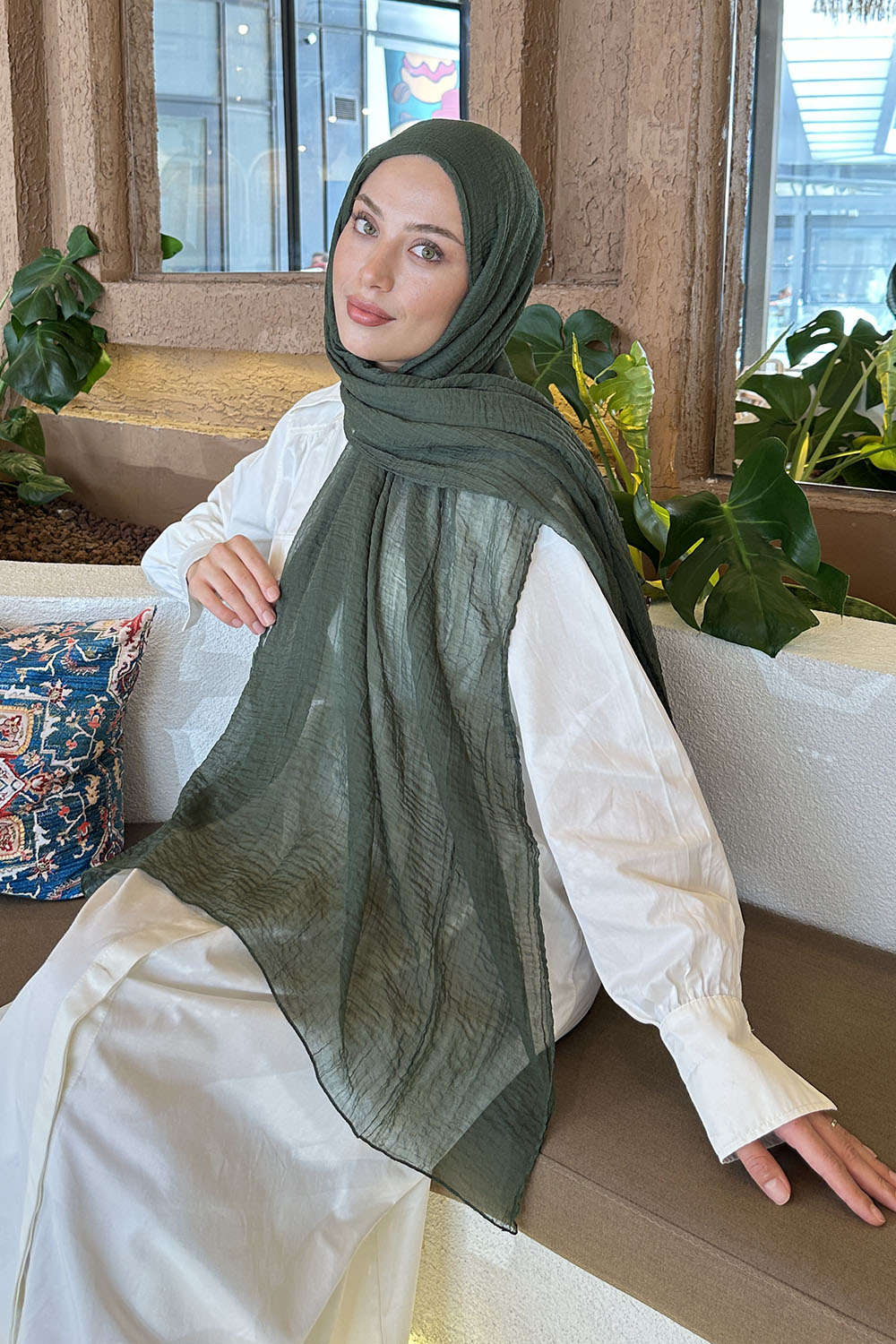 Lamelif Müslin Şal Haki