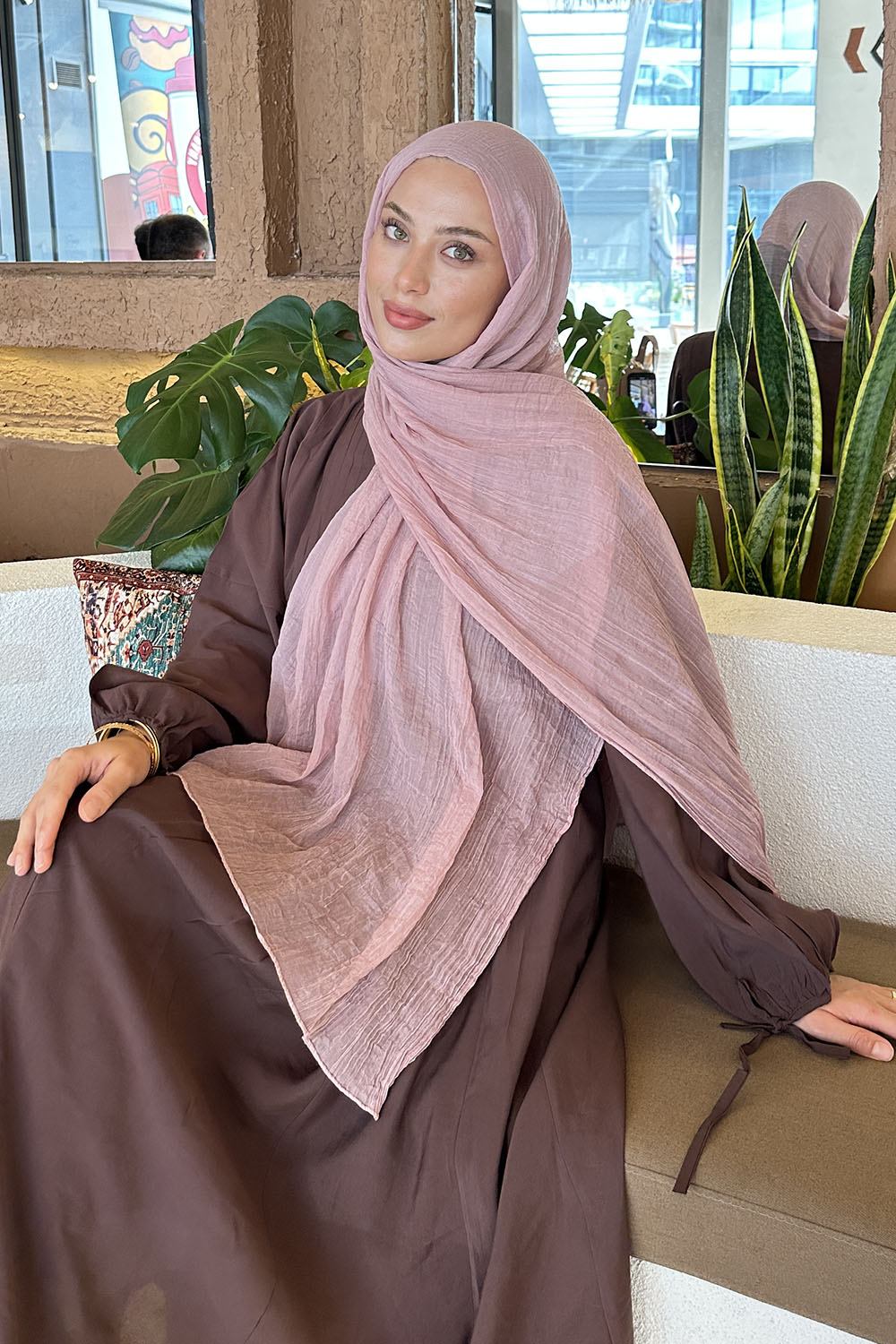 Lamelif Müslin Şal Pudra