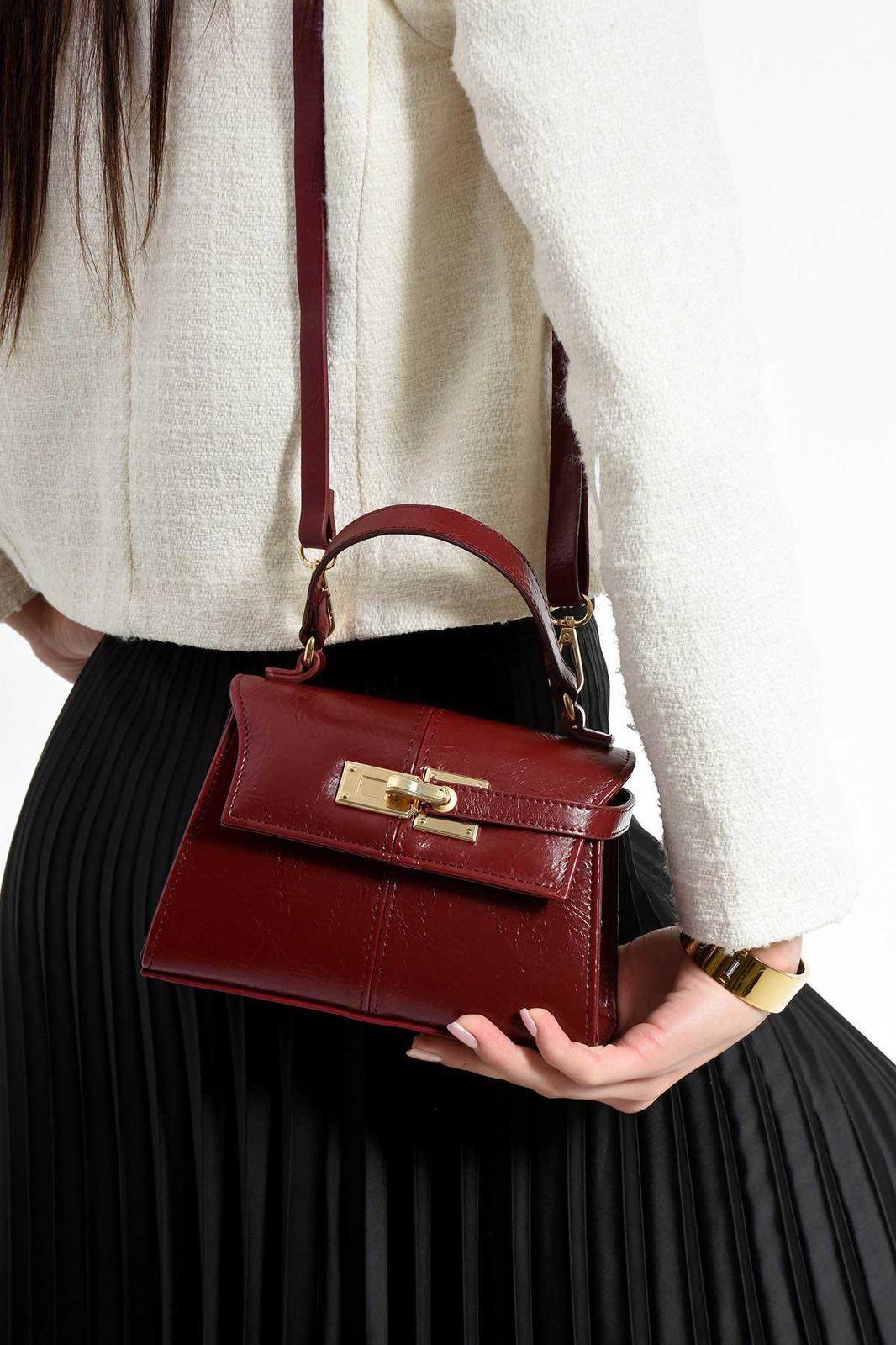 Lamelif Anastasia Model Kadın El Ve Omuz Çantası Bordo