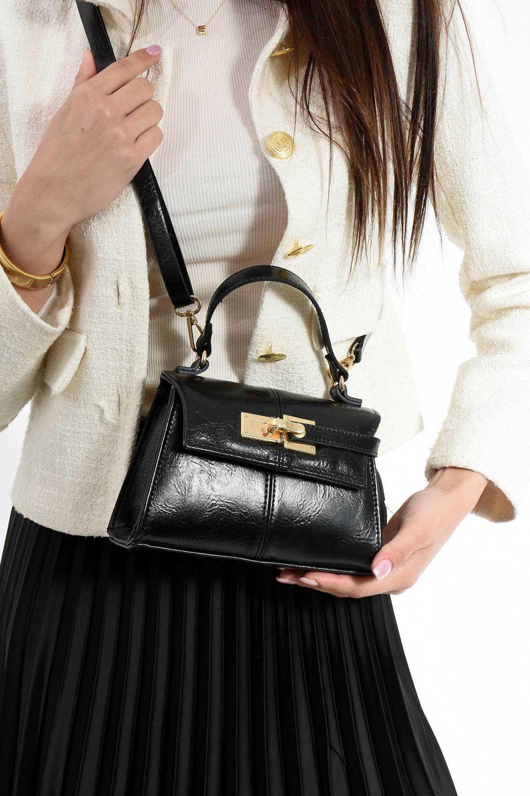 Lamelif Anastasia Model Kadın El Ve Omuz Çantası Siyah