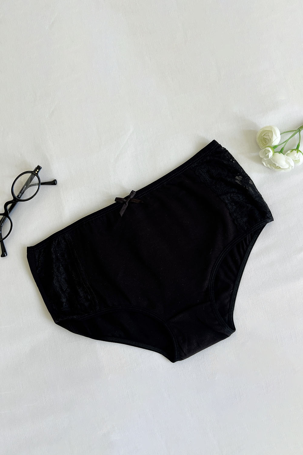 Lamelif Kotton Bayan Yüksekbel Dantel Külot