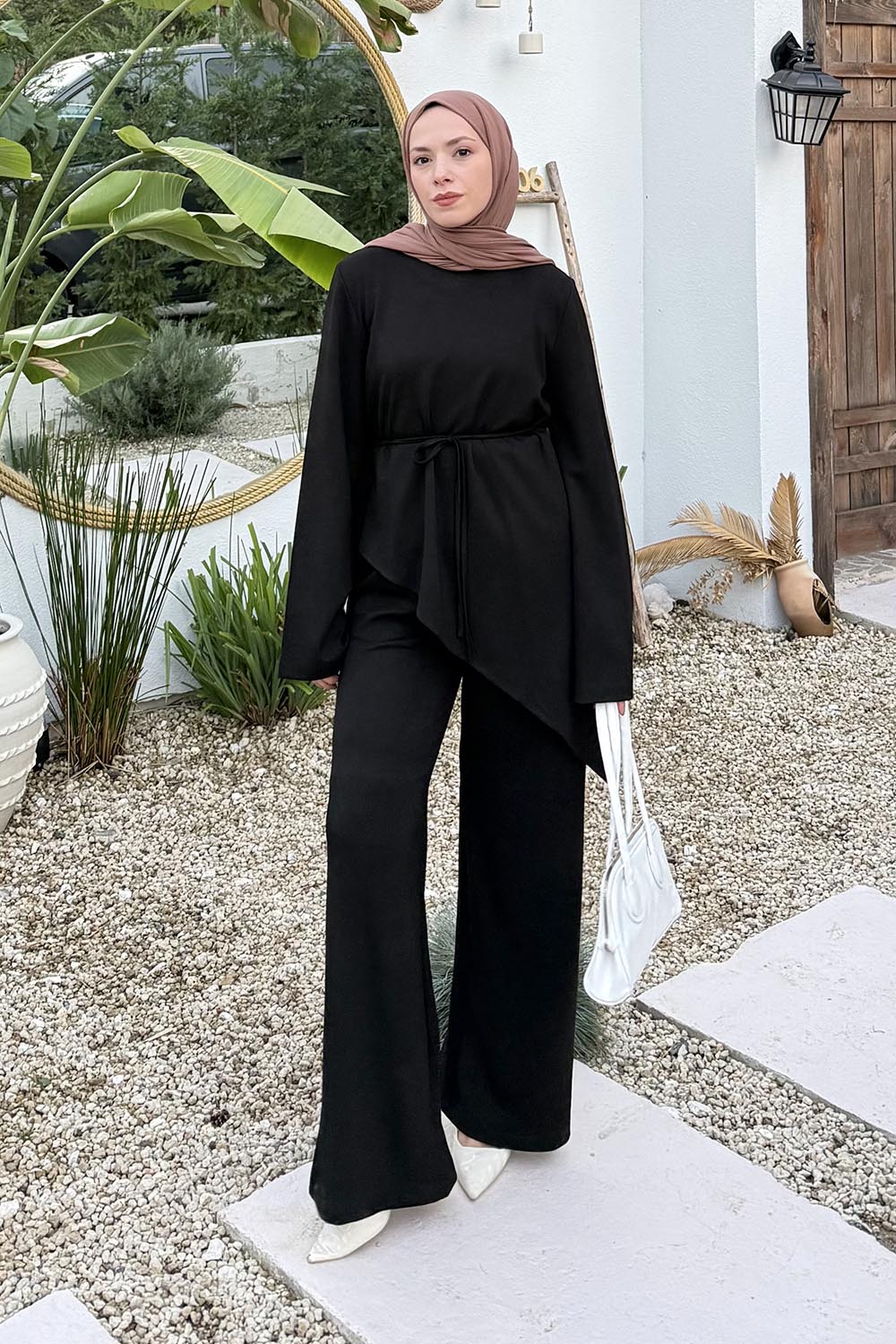 Lamelif Asimetrik Oyhso Takım Siyah