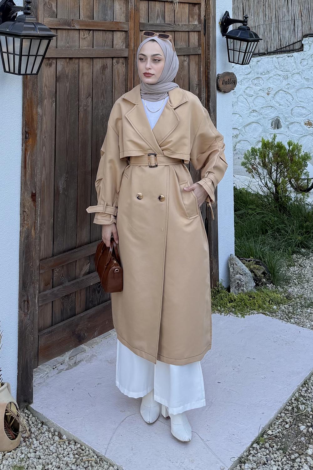 Mink Long Arm Lycra Trench Coat