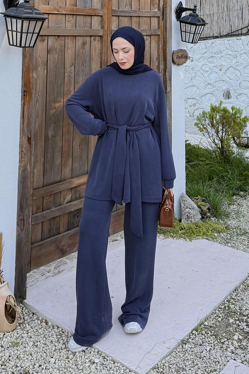 Lamelif Oysho Bağlama Detaylı İkili Takım Lacivert