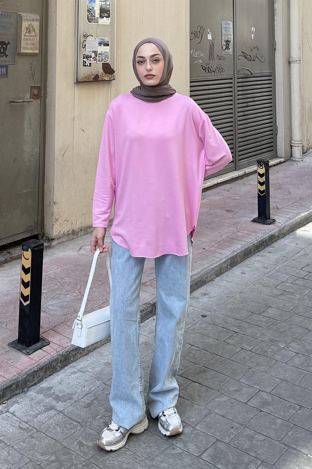 Lamelif Basic Sweat Şeker Pembesi