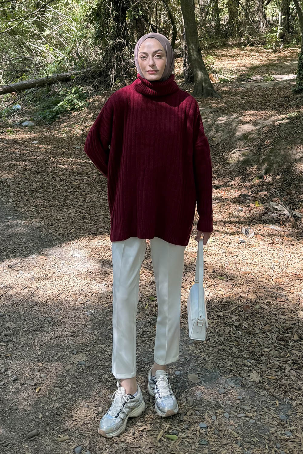 Lamelif Balıkçı Yaka Kazak Bordo