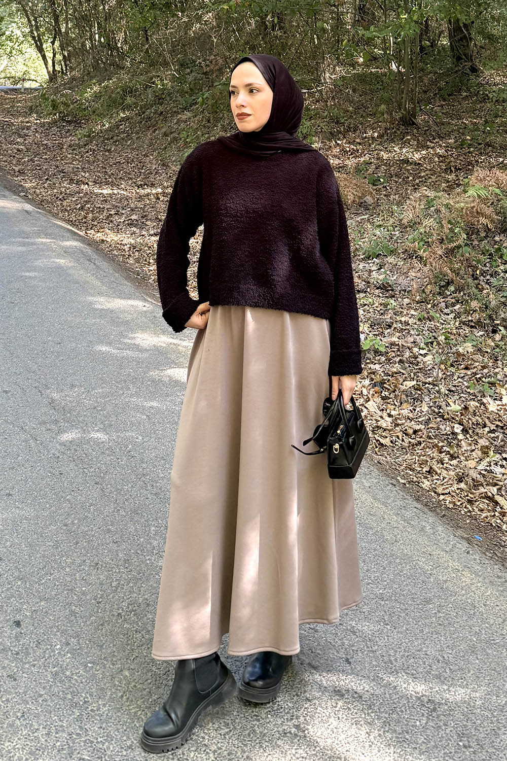 Lamelif Buklet Basic Kazak Siyah