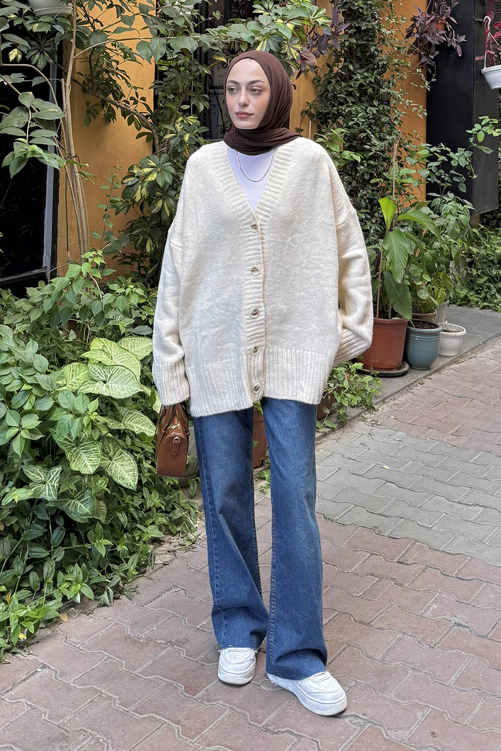 Lamelif Salaş Dokulu Basic Hırka Natural