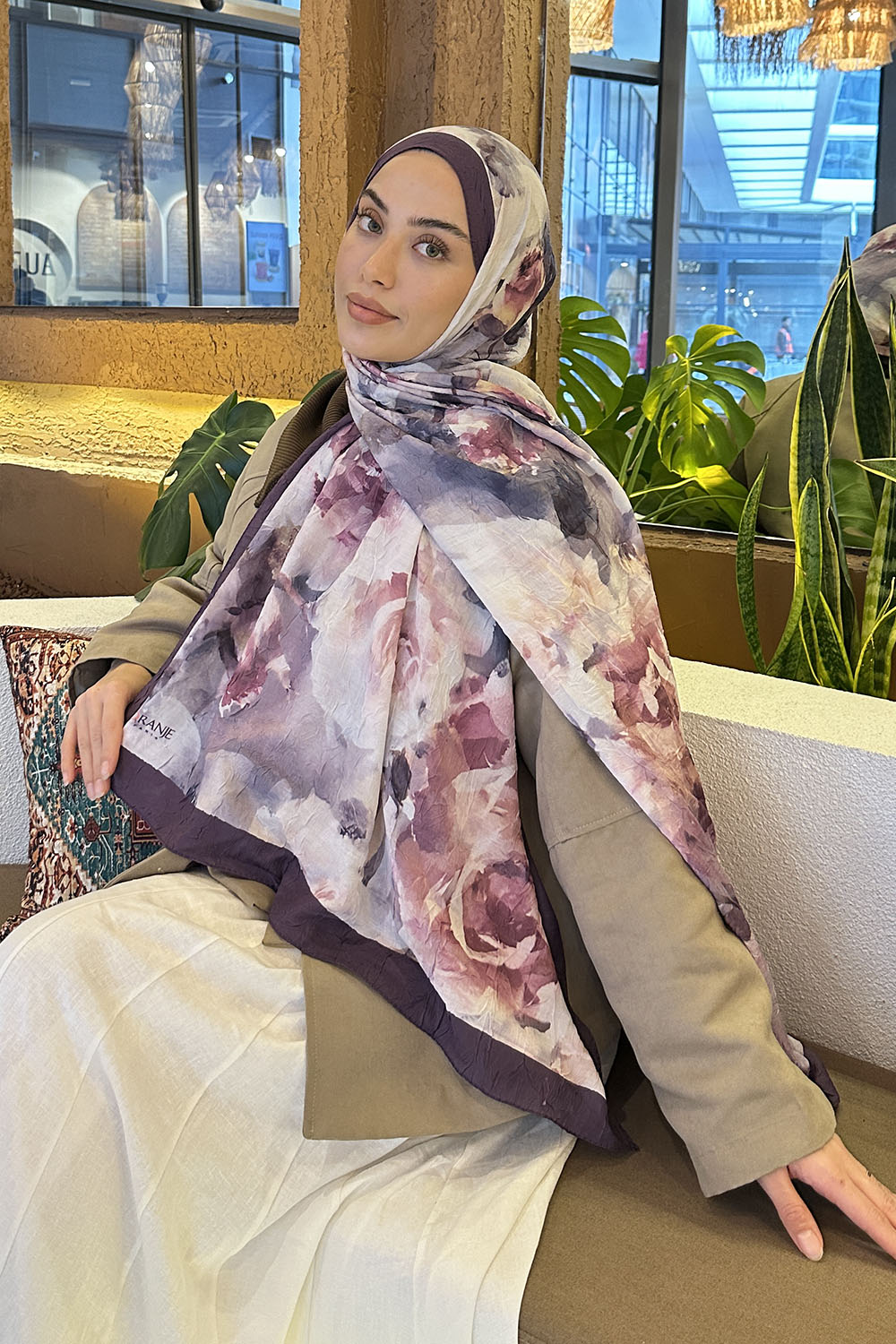 Plato Cotton Fabric Flowering Shawl