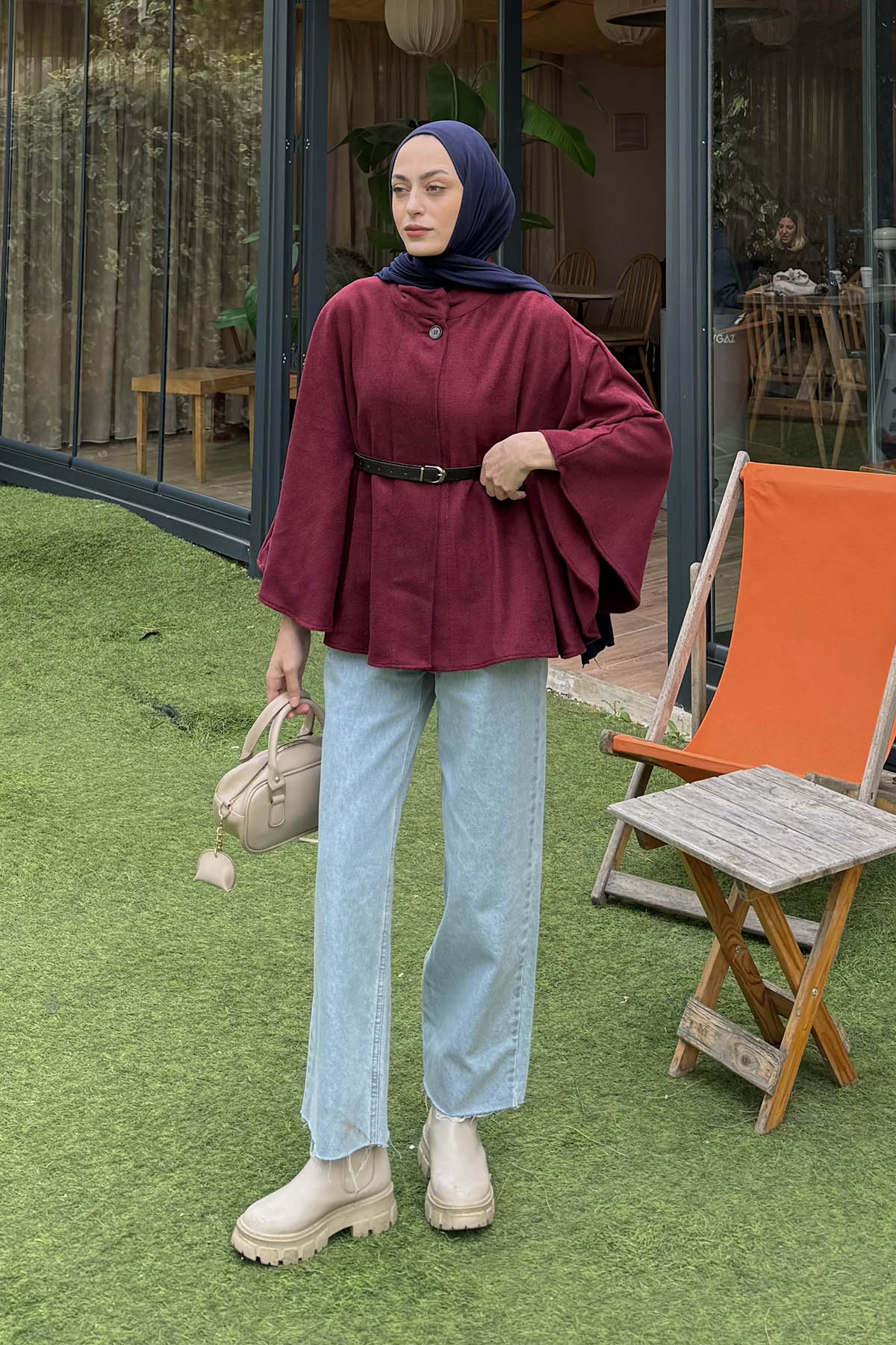 Lamelif Kemerli Panço Bordo