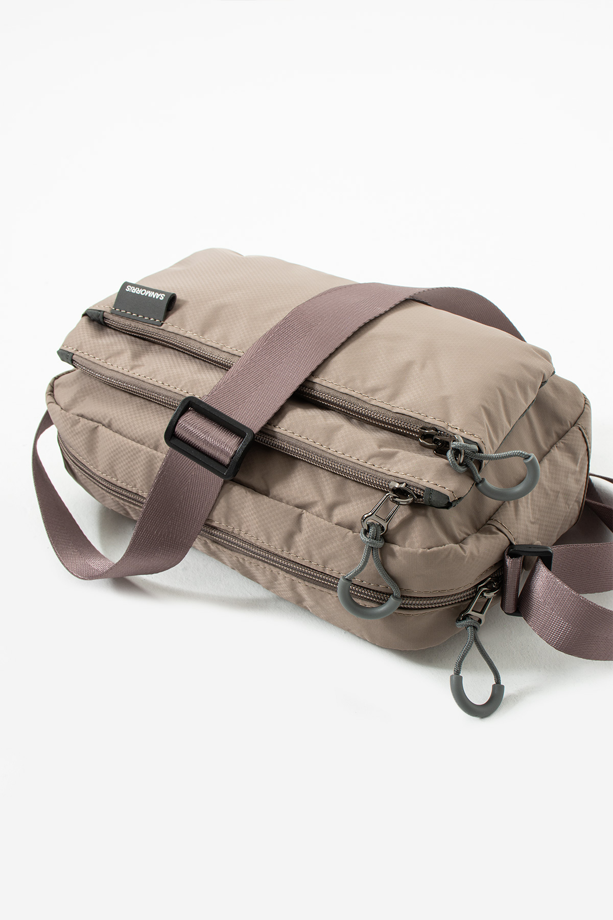 Lamelif San Morris Kadın 3 Gözlü Paraşüt Kumaş Ayarlanabilir Çapraz Askılı Çanta