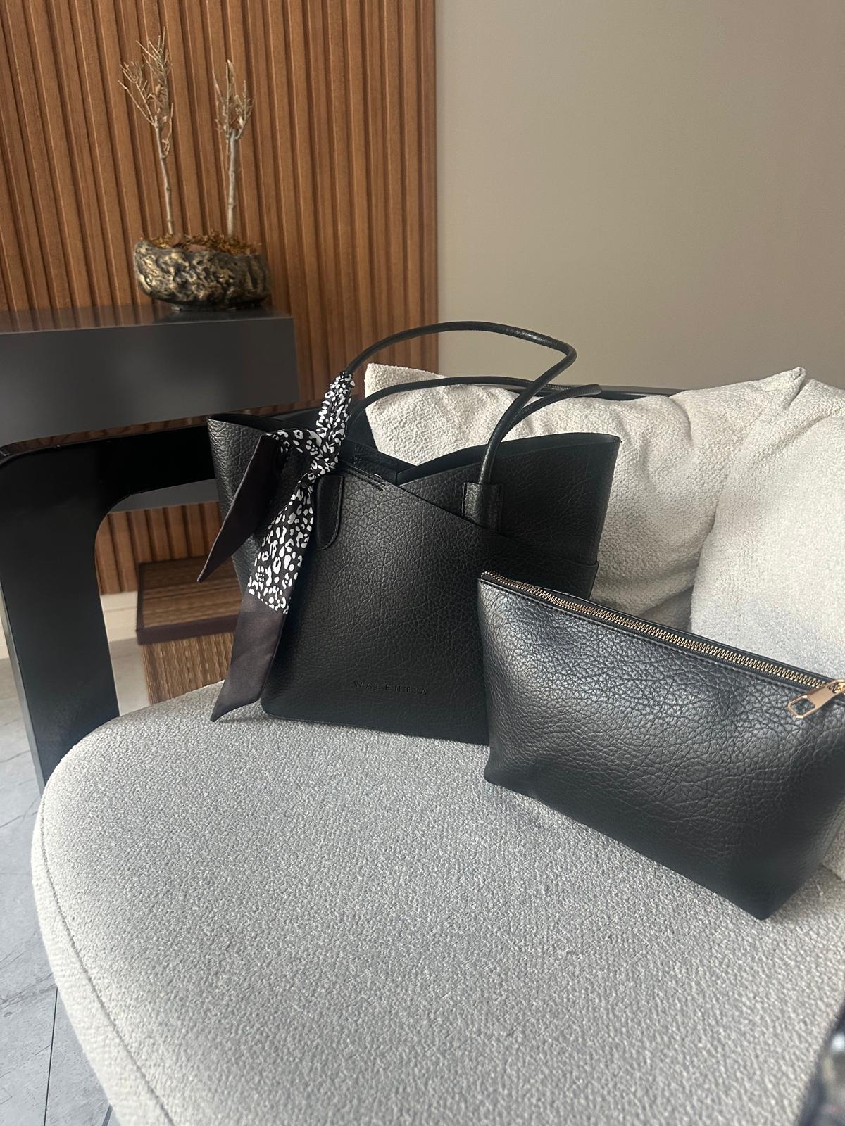 Fular Detaylı Yavrulu El   ve Omuz Çantası