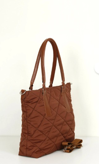 Tan With Zipper Skin Hand Bag Bag
