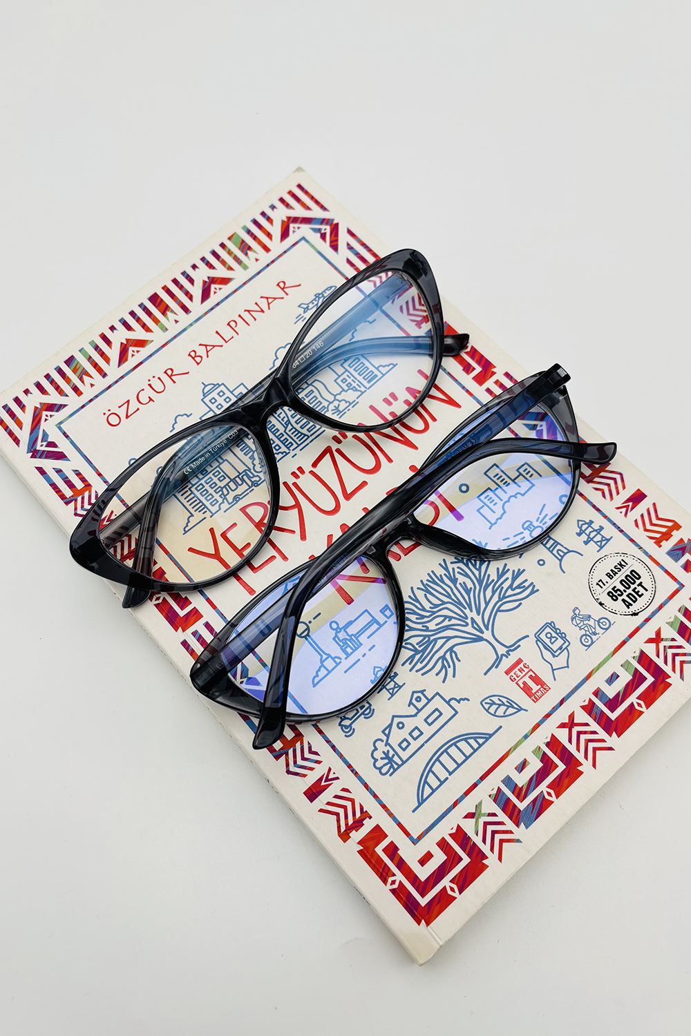 Lamelif Cat Eyes Füme Çerçeve Şeffaf Gözlük