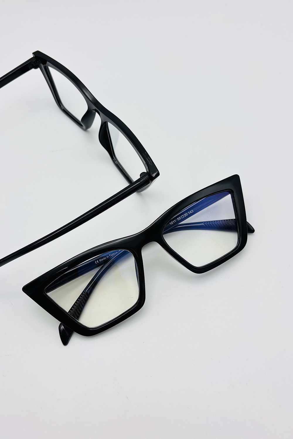 Lamelif Cat Siyah Çerçeve Şeffaf Gözlük