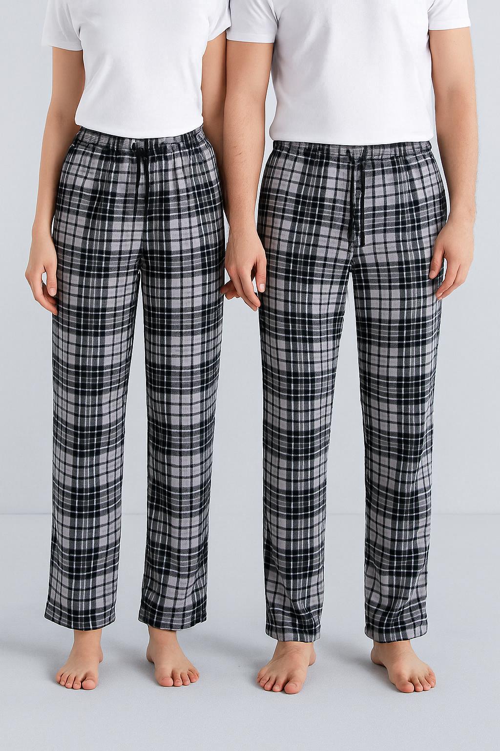 Lamelif Ekose Desen Bay-Bayan Kombinasyon Pijama Alt