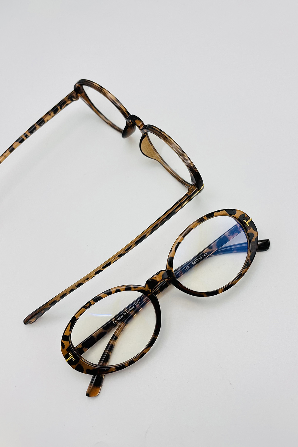 Lamelif Pinto Leopar Çerçeve Şeffaf İmaj Gözlük