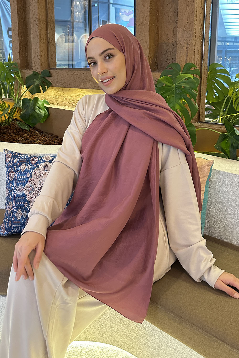 Lamelif Brisa Vual Şal Gül Kurusu