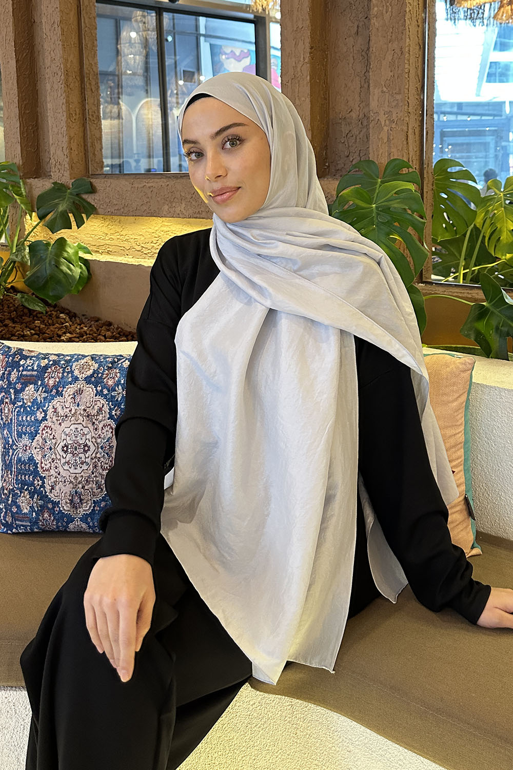 Lamelif Brisa Vual Şal Gümüş