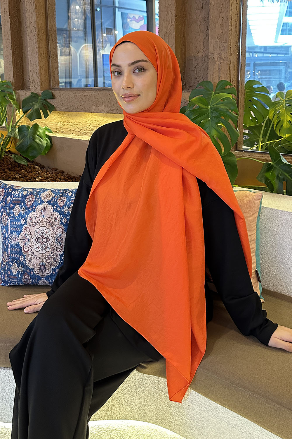 Lamelif Brisa Vual Şal Oranj