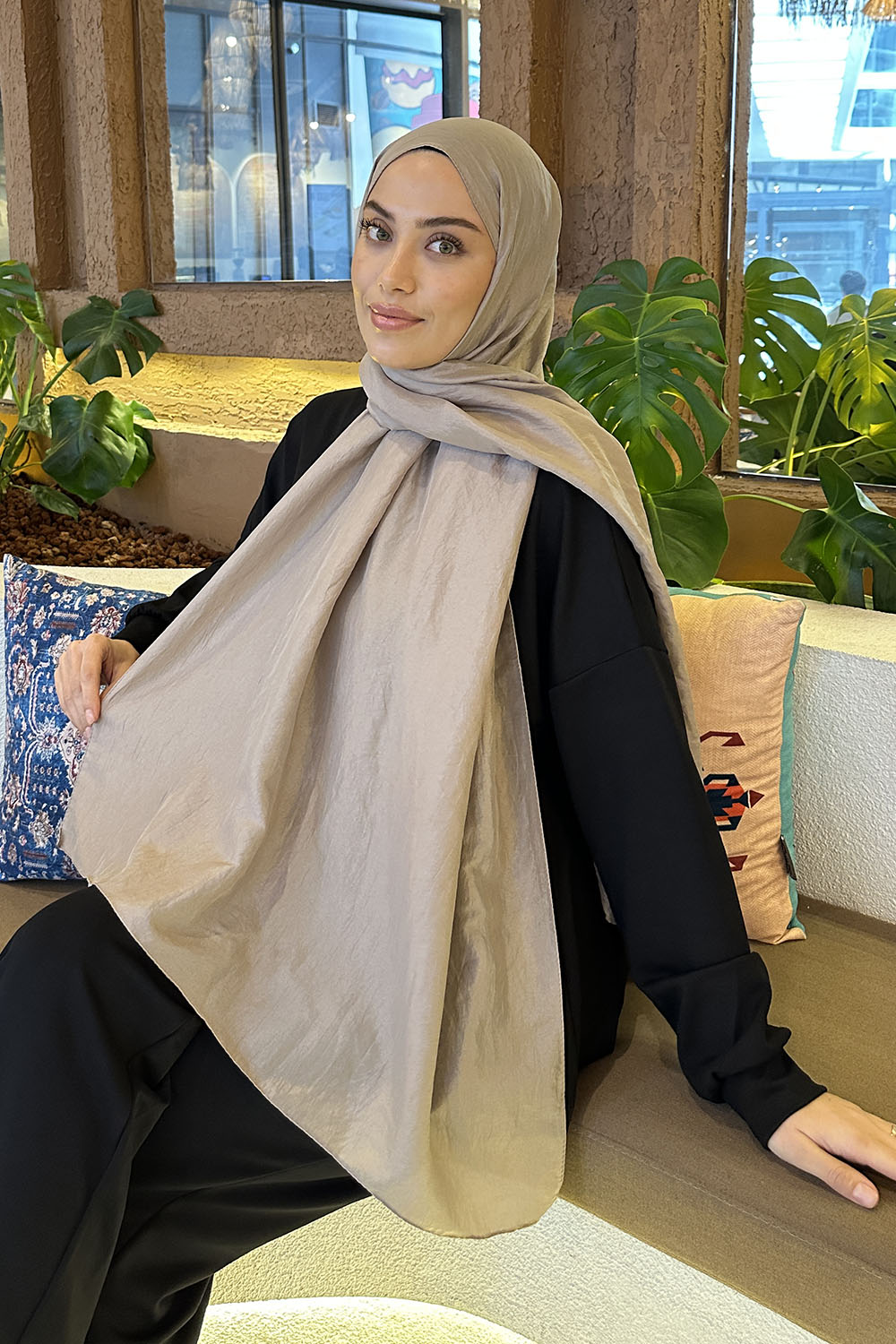 Lamelif Brisa Vual Şal Vizon