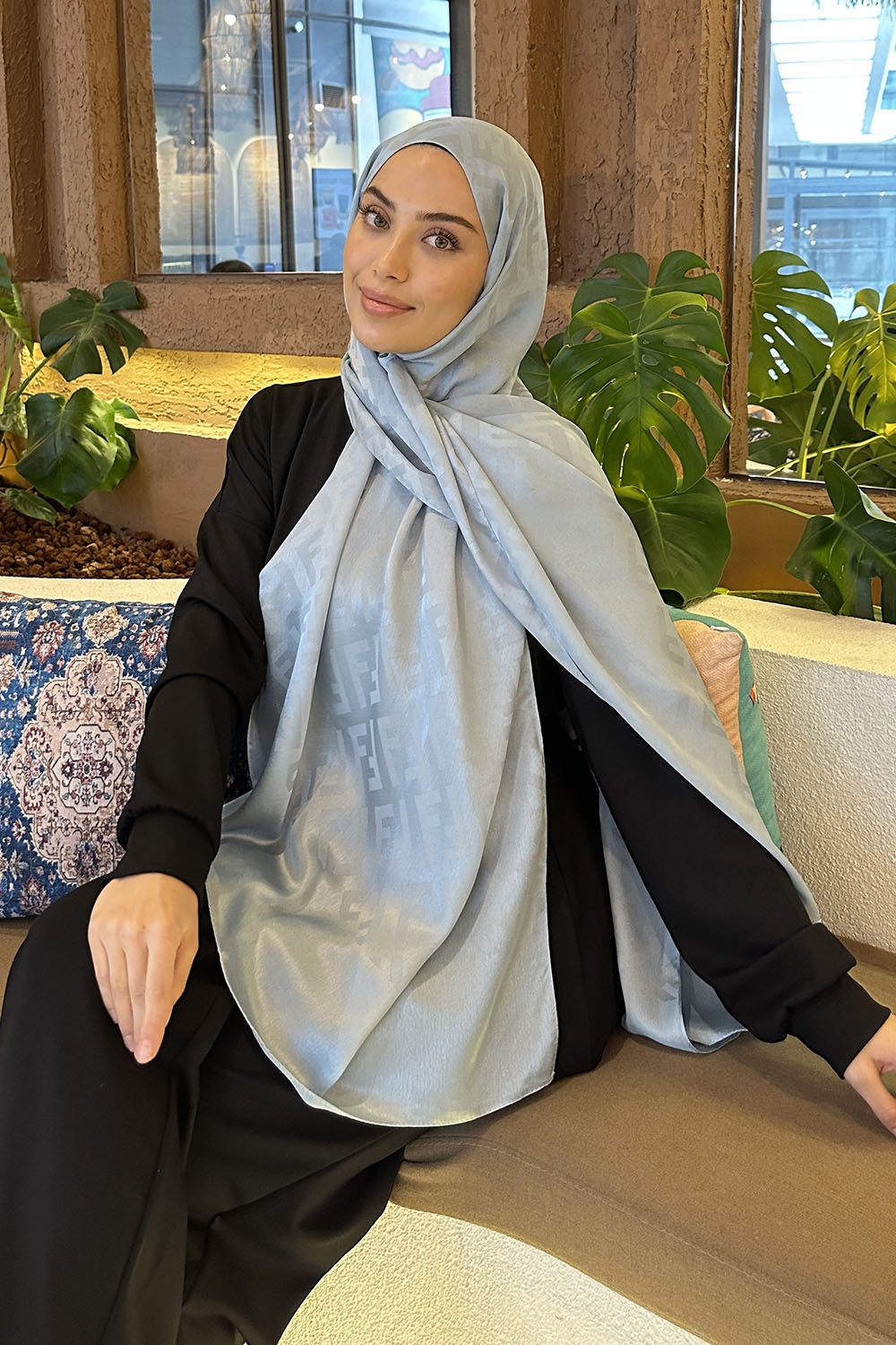 Lamelif F Desen Janjan Jakar Şal Gök Mavi