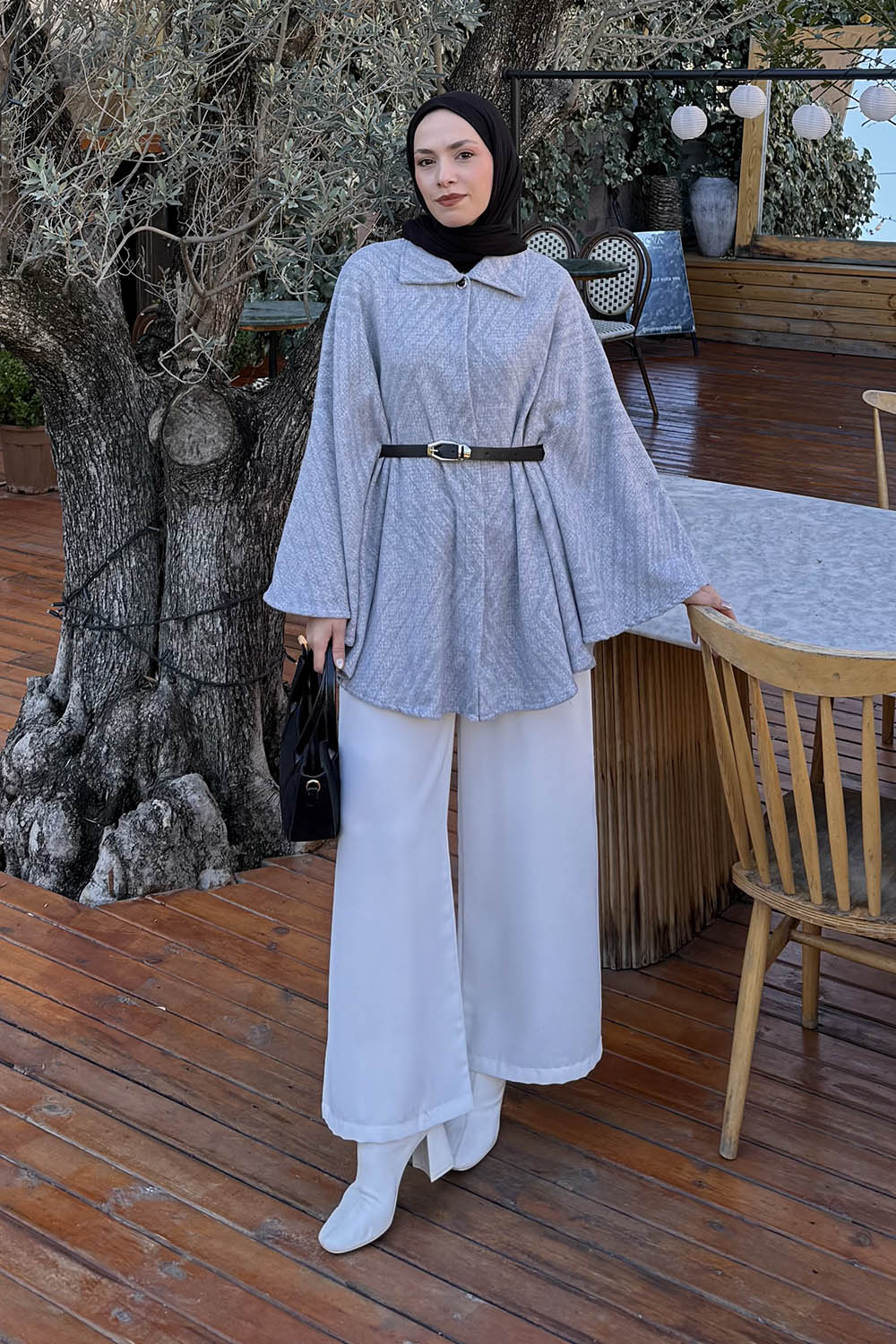 Lamelif Kemerli Panço Gri