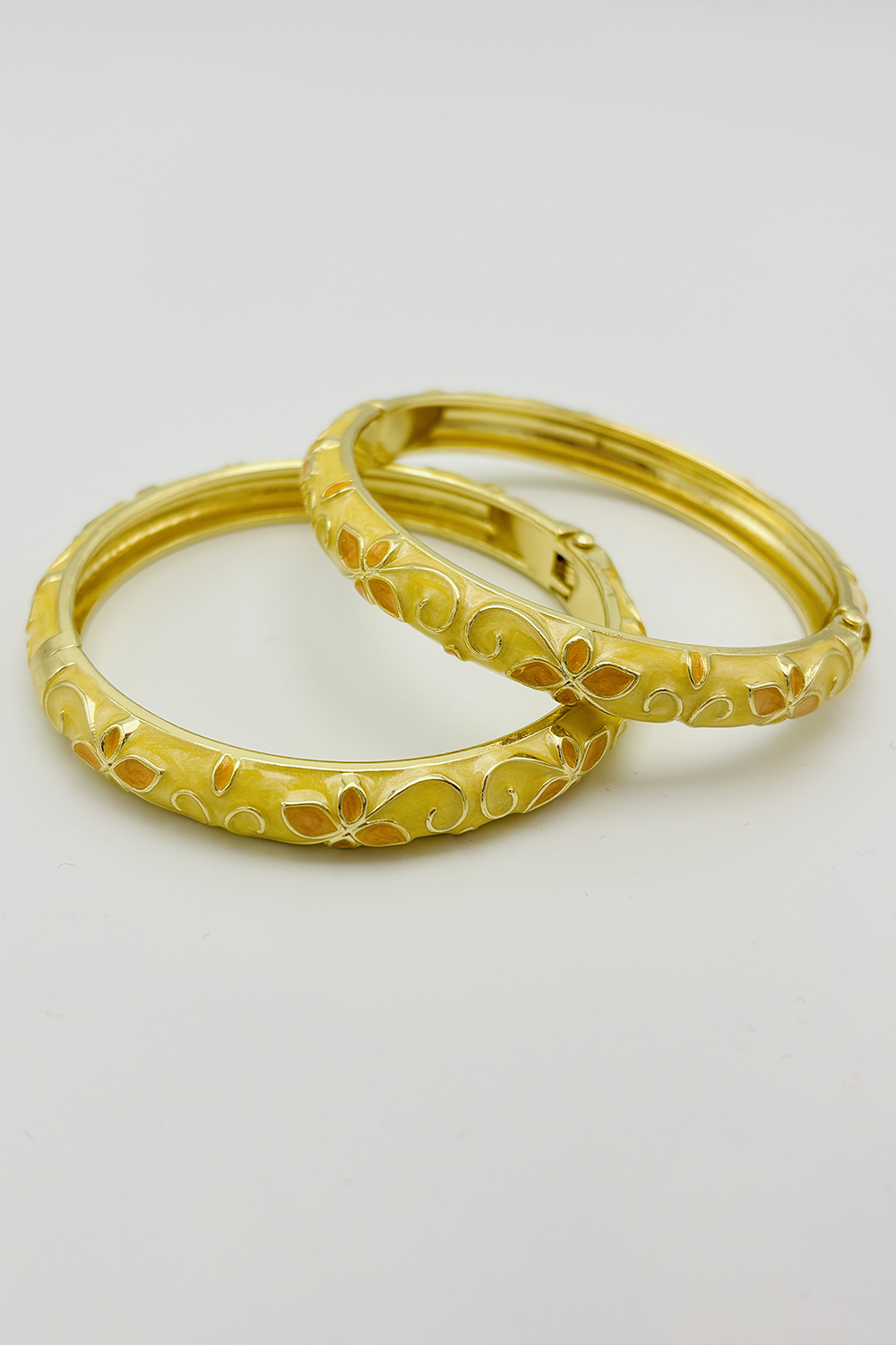 Lamelif Sarı Renkli Çiçek Desen Mineli Bilezik