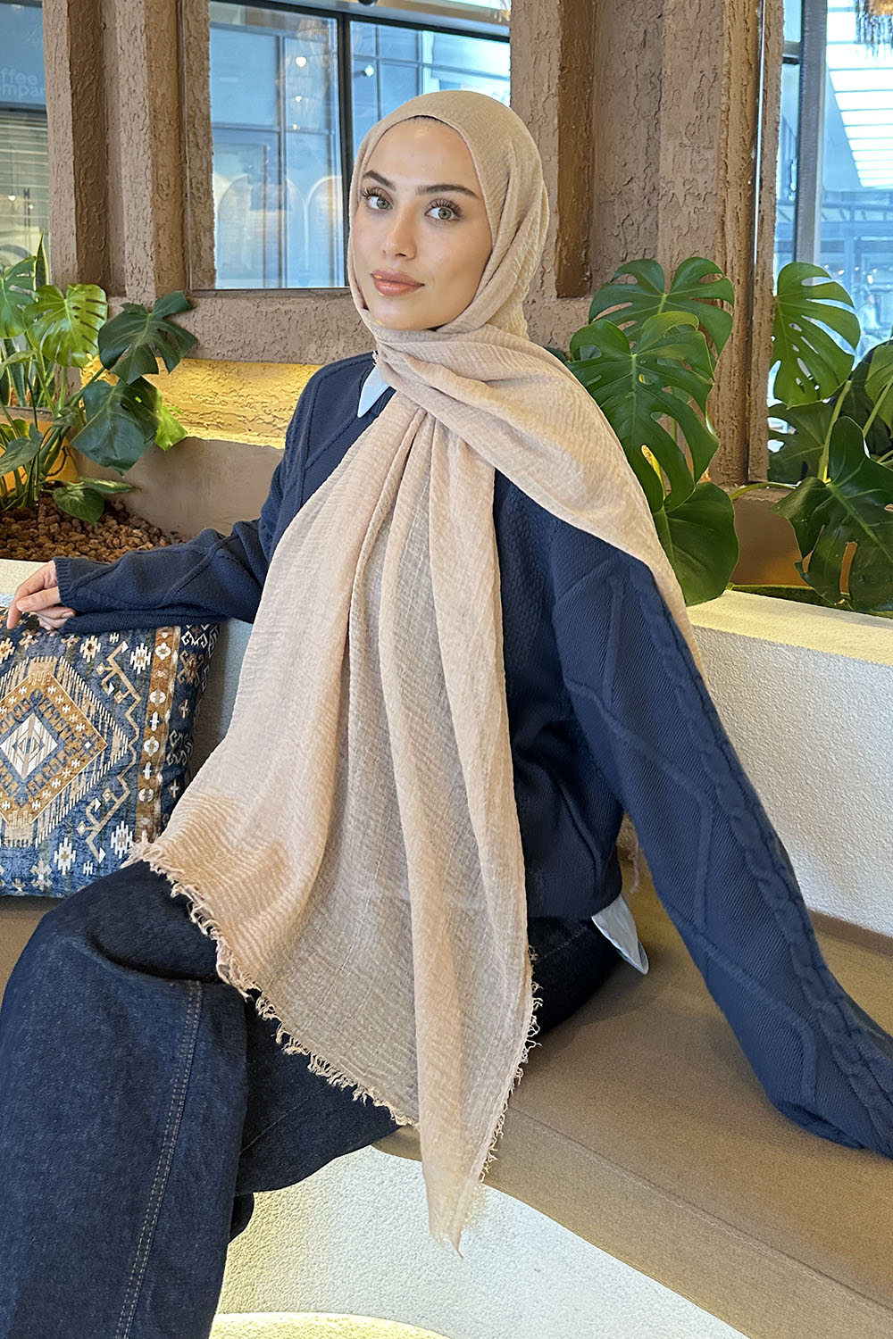 Lamelif Bürümcük Şal Bej