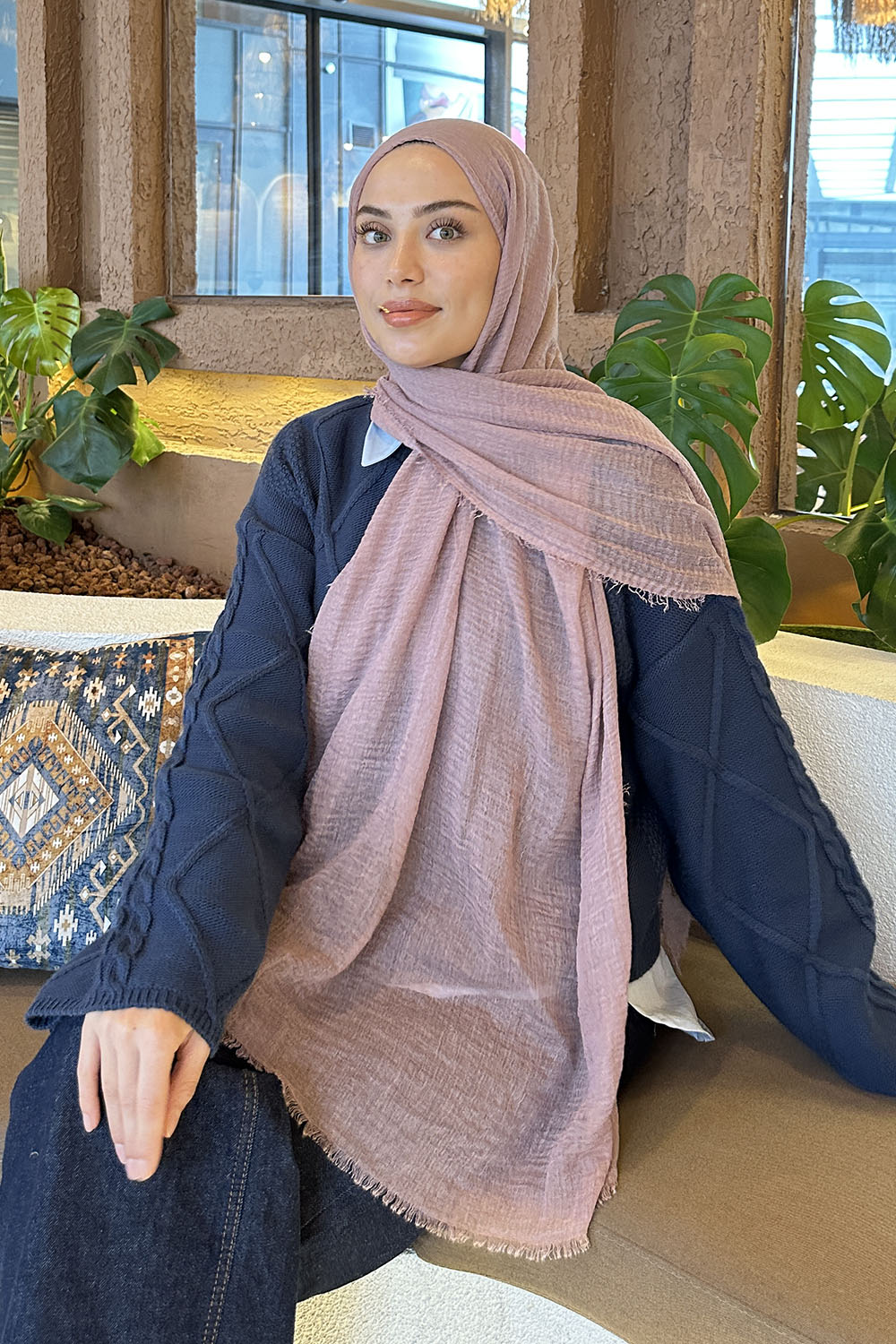 Lamelif Bürümcük Şal Leylak