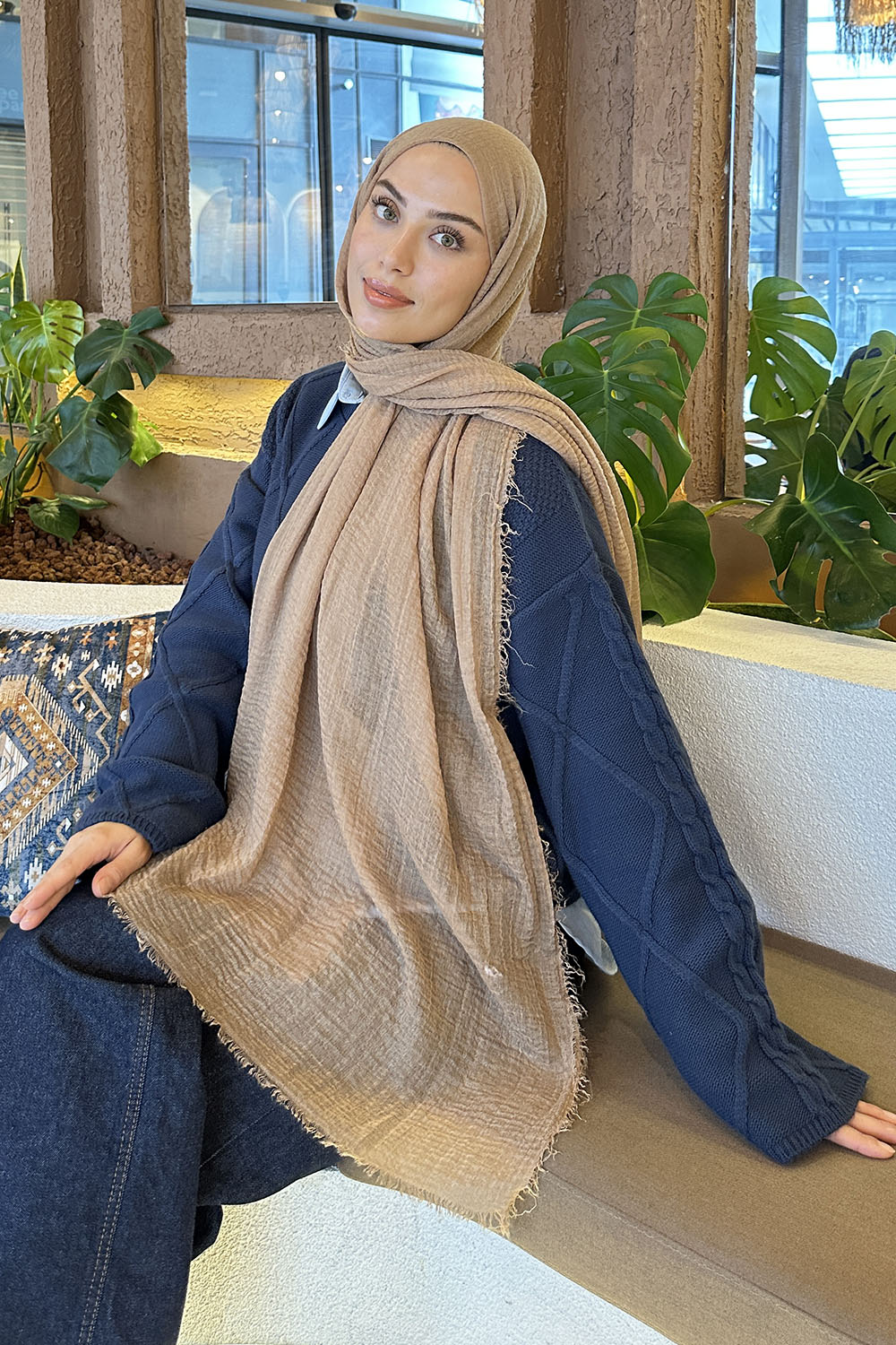 Lamelif Bürümcük Şal Sütlü Kahve