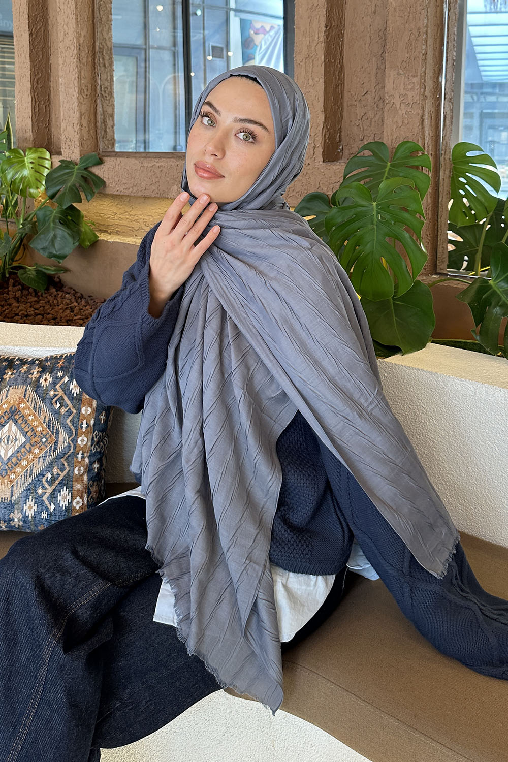 Lamelif Piliseli Bambu Şal Füme