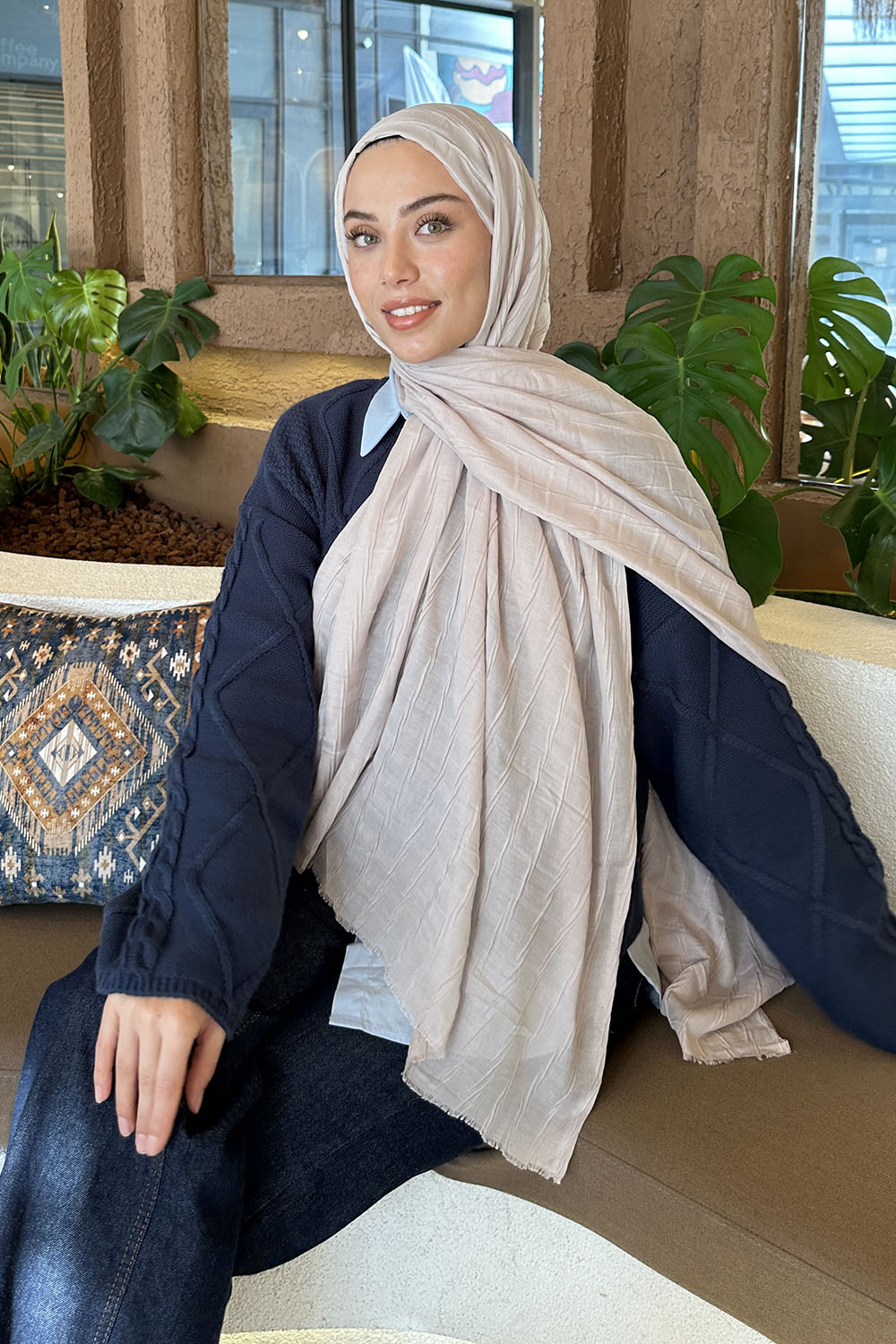 Lamelif Piliseli Bambu Şal Taş